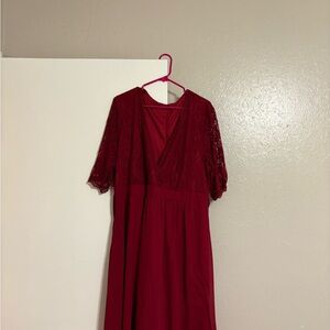 Elegant Red Lace Dress